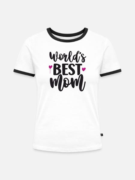 Die beste Mutter der Welt - Frauen Kontrast-T-Shirt - Weiß/Schwarz
