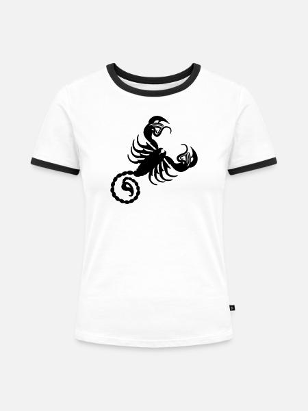 Sternzeichen Skorpion - Frauen Kontrast-T-Shirt - Weiß/Schwarz