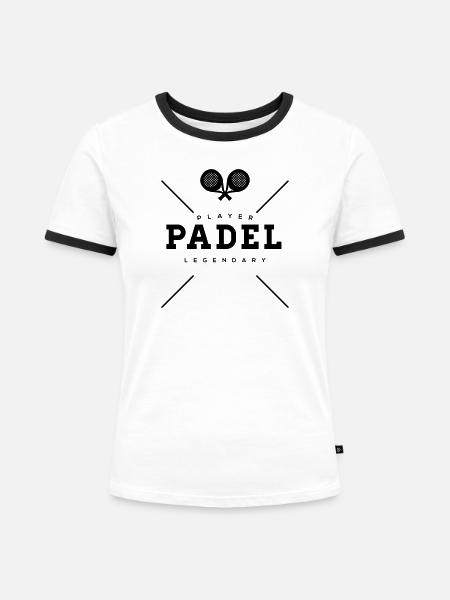 Padel-Sport - Frauen Kontrast-T-Shirt - Weiß/Schwarz