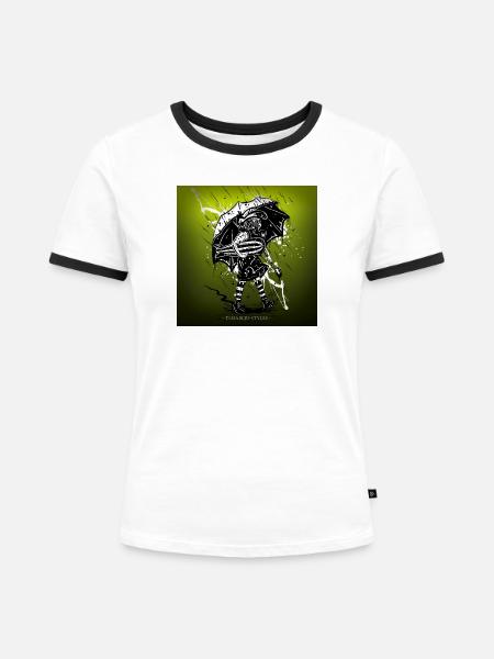 school's out for war - Frauen Kontrast-T-Shirt - Weiß/Schwarz