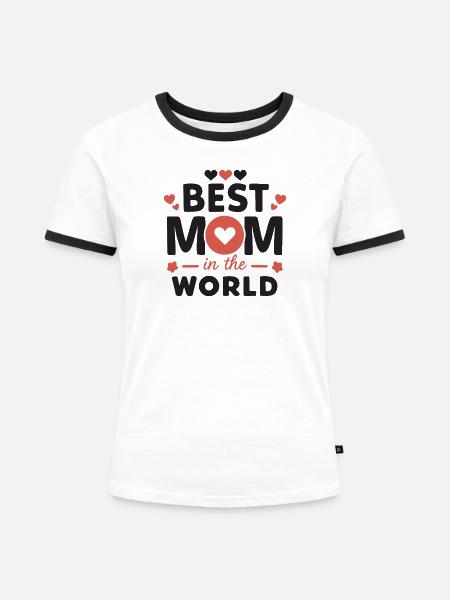 Beste Mama der Welt - Frauen Kontrast-T-Shirt - Weiß/Schwarz