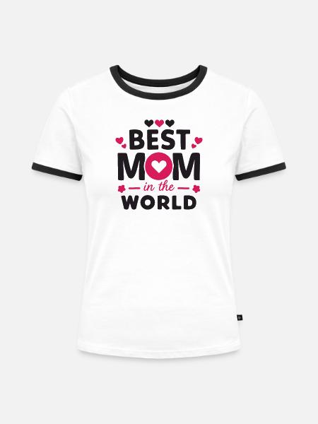 Beste Mama der Welt - Frauen Kontrast-T-Shirt - Weiß/Schwarz
