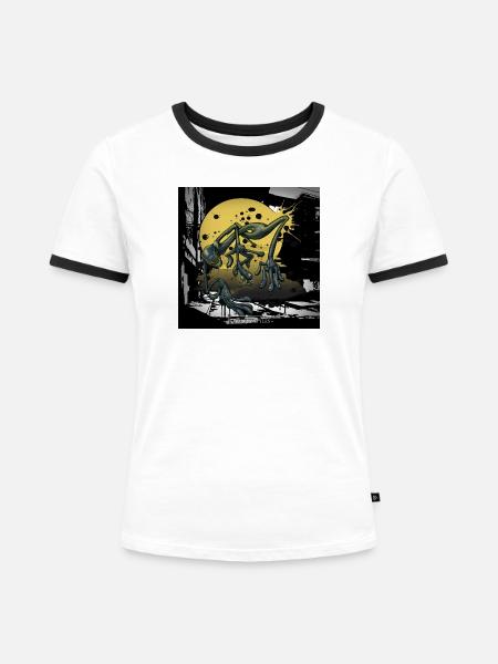 Everyday life - square - Frauen Kontrast-T-Shirt - Weiß/Schwarz
