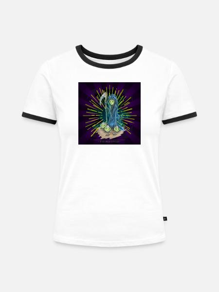 der Tod - Frauen Kontrast-T-Shirt - Weiß/Schwarz