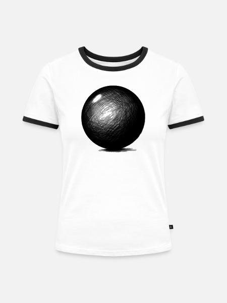 Die Kugel / Boule - Frauen Kontrast-T-Shirt - Weiß/Schwarz