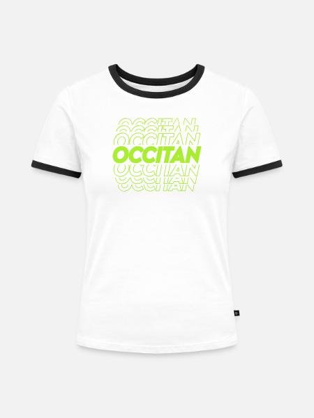 OKZITANISCH - Frauen Kontrast-T-Shirt - Weiß/Schwarz