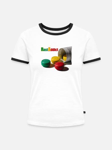 RastAddict - Frauen Kontrast-T-Shirt - Weiß/Schwarz
