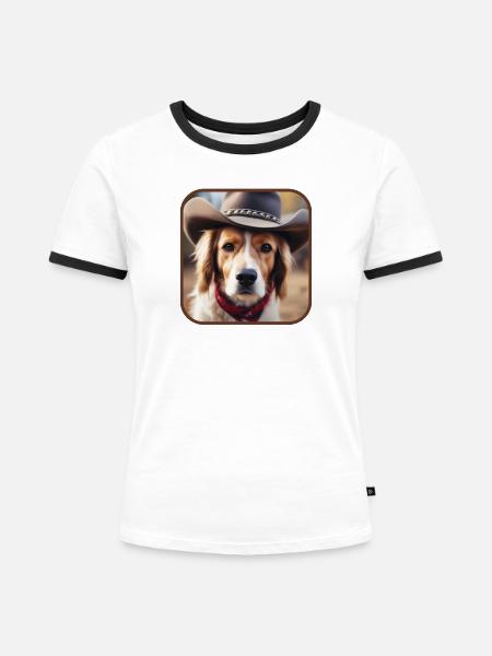 Hallo Pardner - Frauen Kontrast-T-Shirt - Weiß/Schwarz