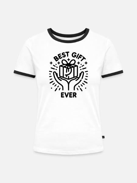 Best Gift Ever - Timeless Edition - Frauen Kontrast-T-Shirt - Weiß/Schwarz