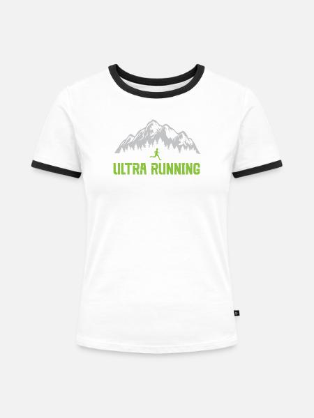 Ultra-Laufen - Frauen Kontrast-T-Shirt - Weiß/Schwarz