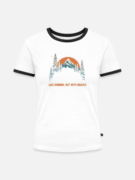 Ultra-Laufen - Frauen Kontrast-T-Shirt - Weiß/Schwarz