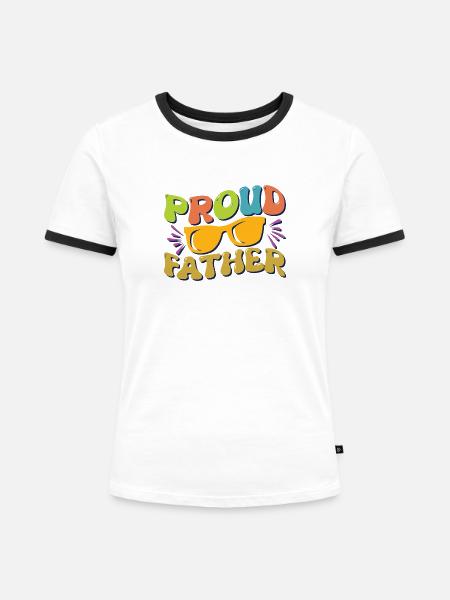 Stolzer Vater - Frauen Kontrast-T-Shirt - Weiß/Schwarz