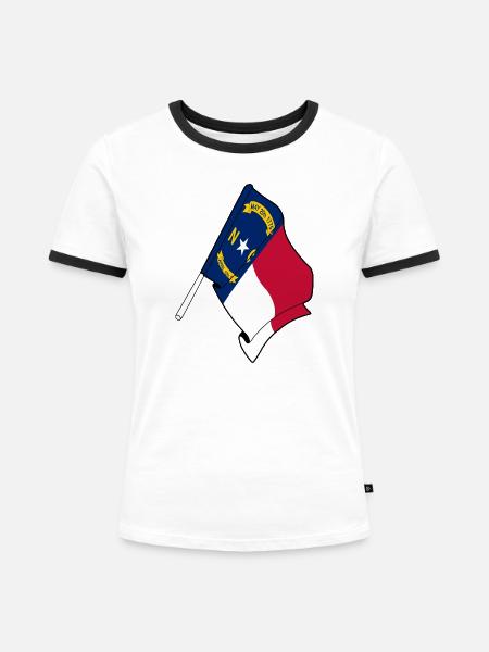 Flagge von North Carolina - Frauen Kontrast-T-Shirt - Weiß/Schwarz