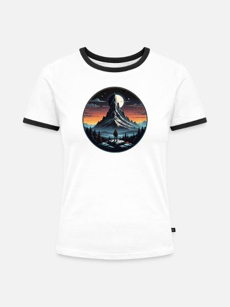turist_01 - Frauen Kontrast-T-Shirt - Weiß/Schwarz