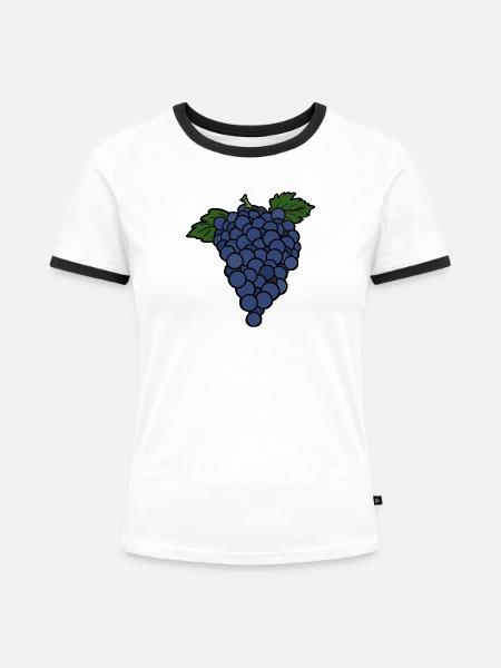 Köstliche Fruchttraube - Frauen Kontrast-T-Shirt - Weiß/Schwarz