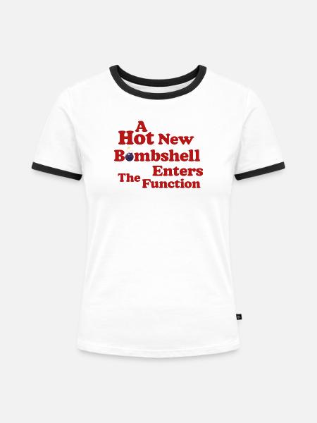 Bombshell at the Function - Frauen Kontrast-T-Shirt - Weiß/Schwarz