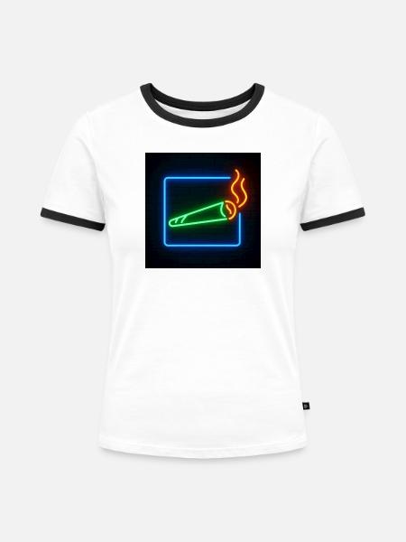 Neon Joint - Frauen Kontrast-T-Shirt - Weiß/Schwarz