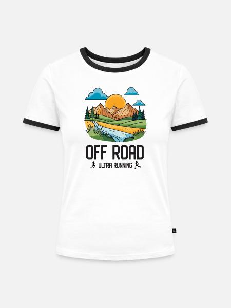 Ultra Running - Offroad - Frauen Kontrast-T-Shirt - Weiß/Schwarz