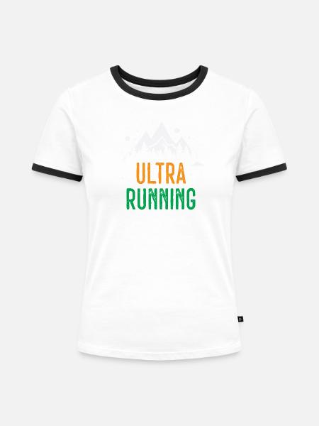 Ultra-Laufen - Frauen Kontrast-T-Shirt - Weiß/Schwarz