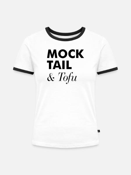 Mocktail tofu Veganer - Frauen Kontrast-T-Shirt - Weiß/Schwarz