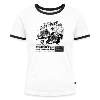 Tennesee Dirt Track Schwarz - Frauen Kontrast-T-Shirt - Weiß/Schwarz - Vorne - Selfina (174cm)