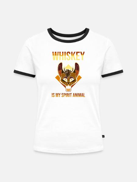 Whiskey Spruch Whiskeytrinker Whiskeyliebhaber - Frauen Kontrast-T-Shirt - Weiß/Schwarz