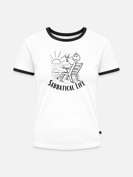Sabbatical - Frauen Kontrast-T-Shirt - Weiß/Schwarz