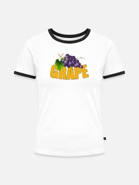 GRAPE - Frauen Kontrast-T-Shirt - Weiß/Schwarz