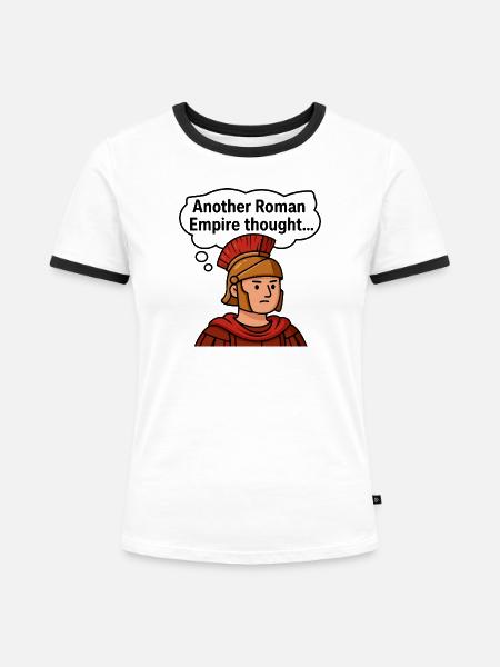 Römischer Krieger - Frauen Kontrast-T-Shirt - Weiß/Schwarz
