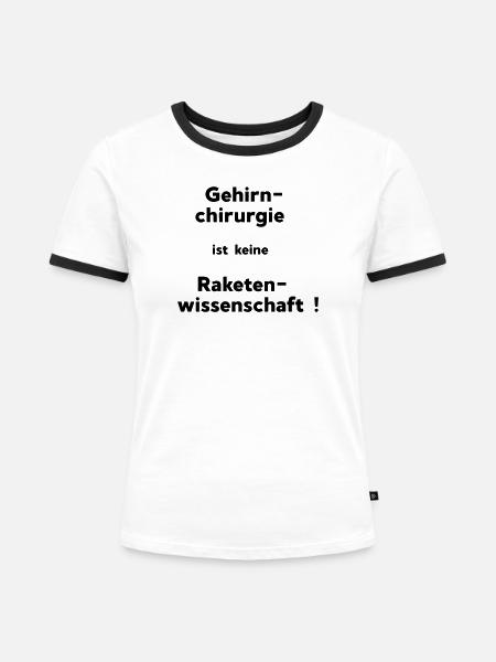 Hirnchirurgie - Frauen Kontrast-T-Shirt - Weiß/Schwarz