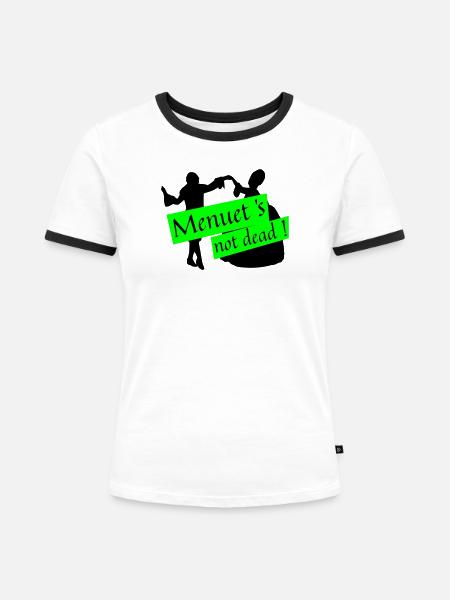 Menuet is not dead - Frauen Kontrast-T-Shirt - Weiß/Schwarz