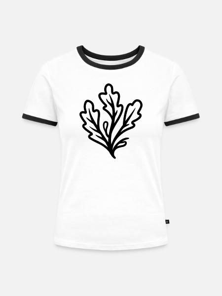 Alge - Frauen Kontrast-T-Shirt - Weiß/Schwarz