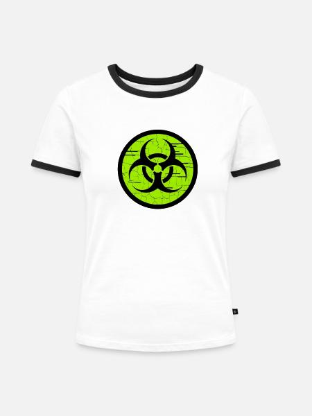 unterirdische Biogefährdung - Frauen Kontrast-T-Shirt - Weiß/Schwarz