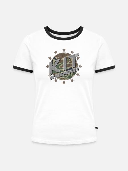 Maßstabsgetreuer Modellbausatz Flüsterer Camo Sterne - Frauen Kontrast-T-Shirt - Weiß/Schwarz