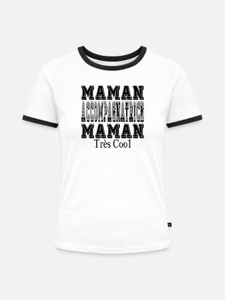 Begleitende Mama Sehr coole Mama - Frauen Kontrast-T-Shirt - Weiß/Schwarz