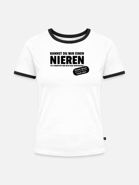 falsch zitiert - Frauen Kontrast-T-Shirt - Weiß/Schwarz
