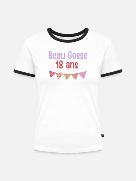 Hübscher 18 Jahre alt - Frauen Kontrast-T-Shirt - Weiß/Schwarz