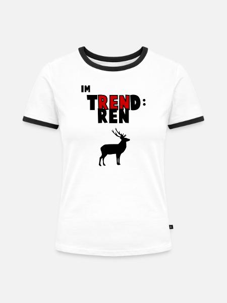 Trend Ren - Frauen Kontrast-T-Shirt - Weiß/Schwarz