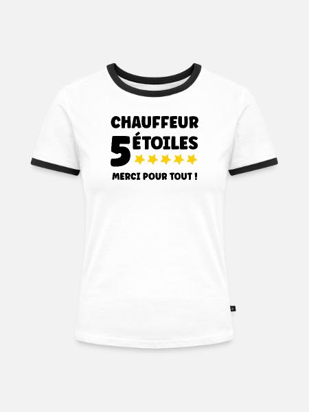 Vielen Dank Fahrer - Frauen Kontrast-T-Shirt - Weiß/Schwarz
