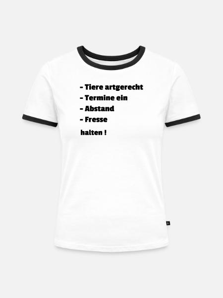 halten - Frauen Kontrast-T-Shirt - Weiß/Schwarz