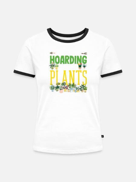 Garten- Und Pflanzenliebhaber Geschenke - Frauen Kontrast-T-Shirt - Weiß/Schwarz