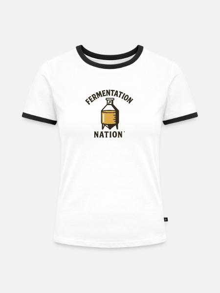Fermentation Nation - Frauen Kontrast-T-Shirt - Weiß/Schwarz