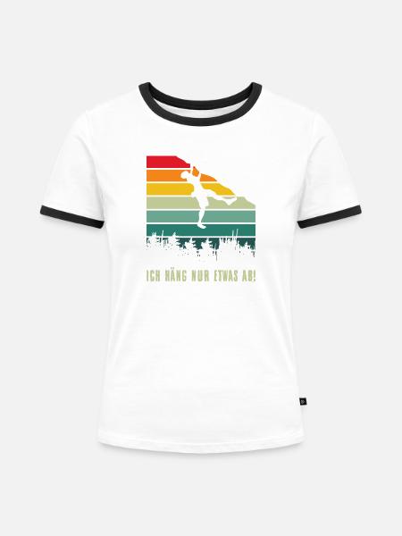 Bouldern Geschenke Klettern Kletterer Boulderer - Frauen Kontrast-T-Shirt - Weiß/Schwarz