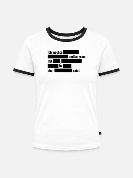 weitestgehend zensiert - Frauen Kontrast-T-Shirt - Weiß/Schwarz