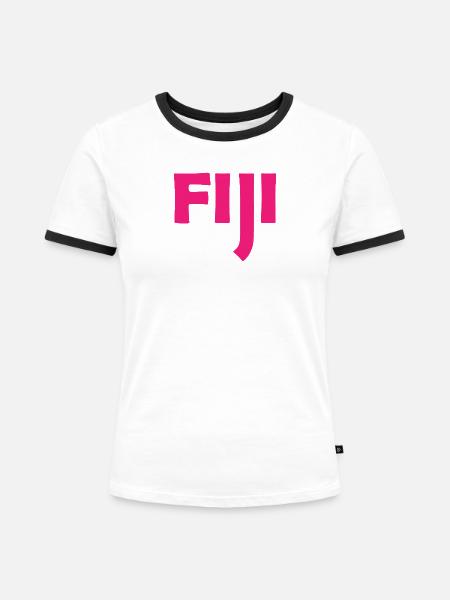 Fiji - Fidschi - Inseln - Pazifik - Südsee - Frauen Kontrast-T-Shirt - Weiß/Schwarz