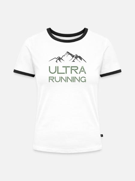 Ultra-Laufen - Frauen Kontrast-T-Shirt - Weiß/Schwarz