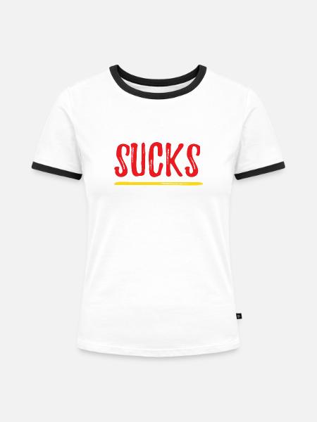 Nicht laufen ist echt blöd - Frauen Kontrast-T-Shirt - Weiß/Schwarz