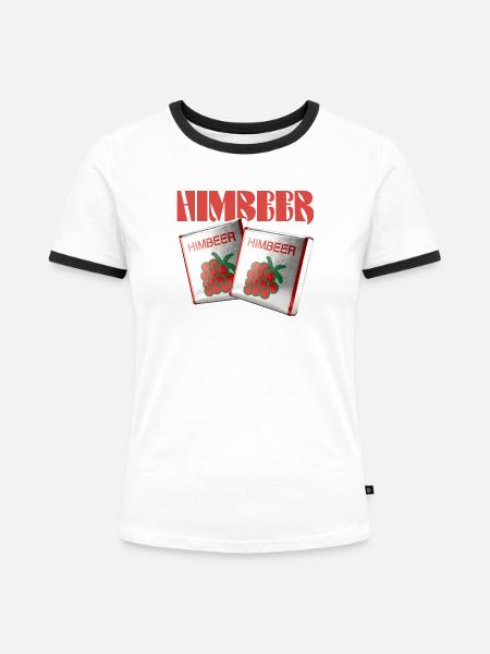 Halloren Frukas Himbeer - Frauen Kontrast-T-Shirt - Weiß/Schwarz