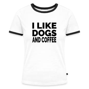 Hunde - Frauen Kontrast-T-Shirt - Weiß/Schwarz - Vorne - Selfina (174cm)