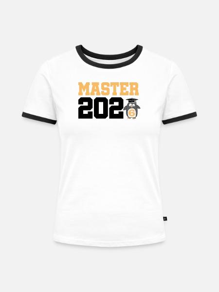 Master 2026 Abschluss Promotion Sponsion - Frauen Kontrast-T-Shirt - Weiß/Schwarz